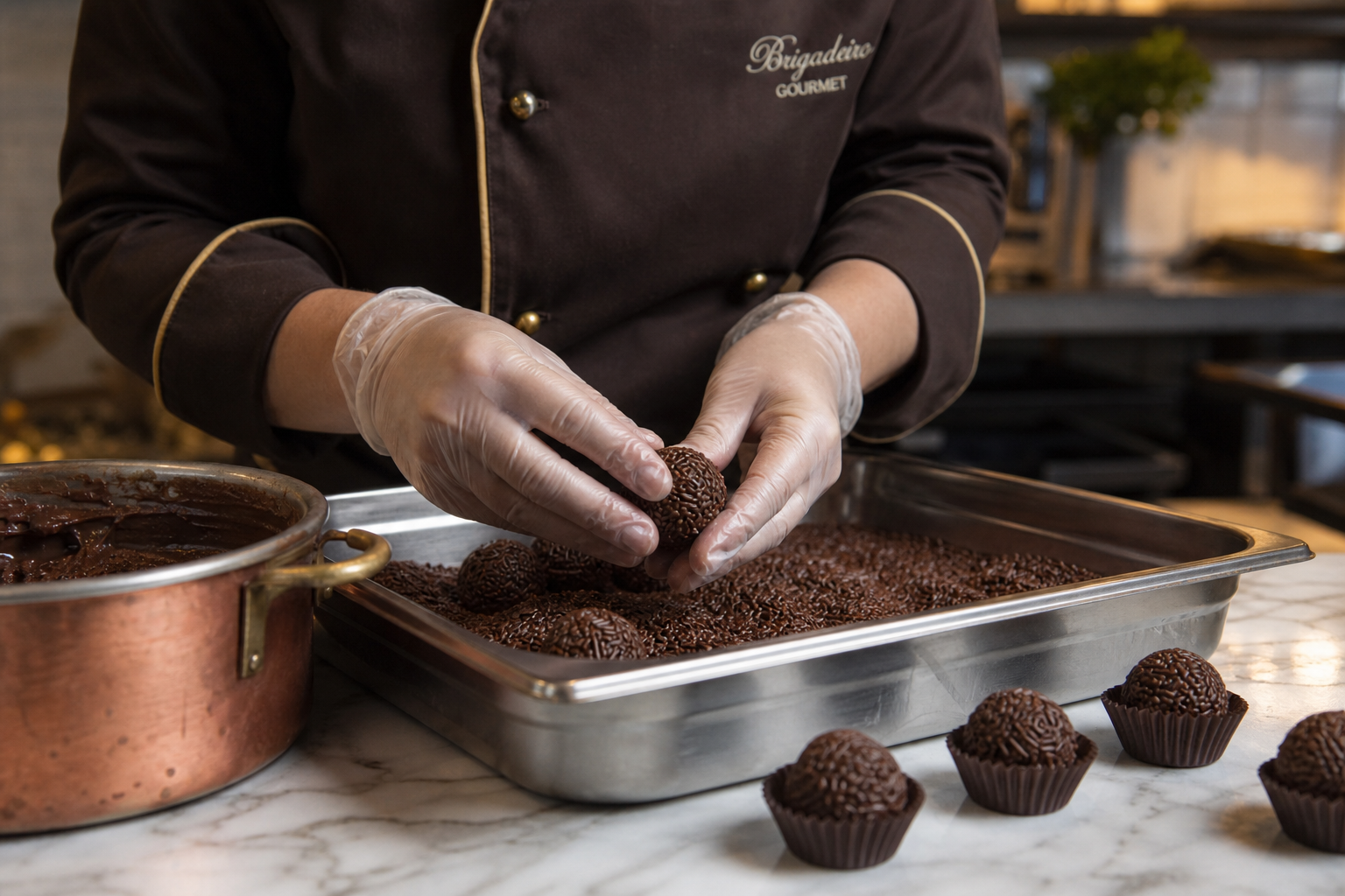 Produção artesanal de brigadeiros